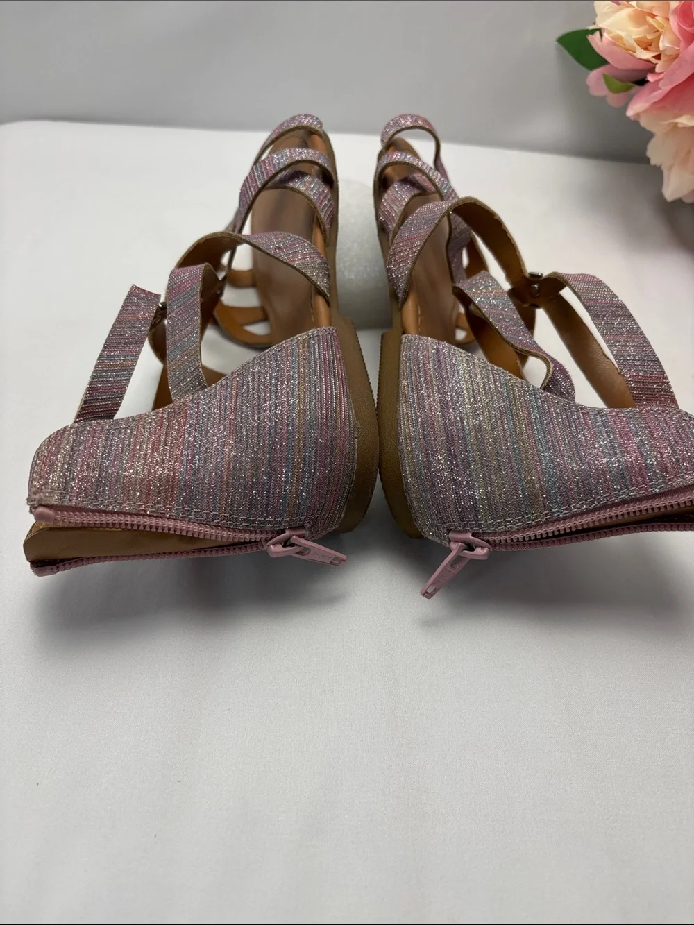 SO Girls 5 Pink/Purple/Blue Glitter‎ Strappy Gladiator Sandals #477